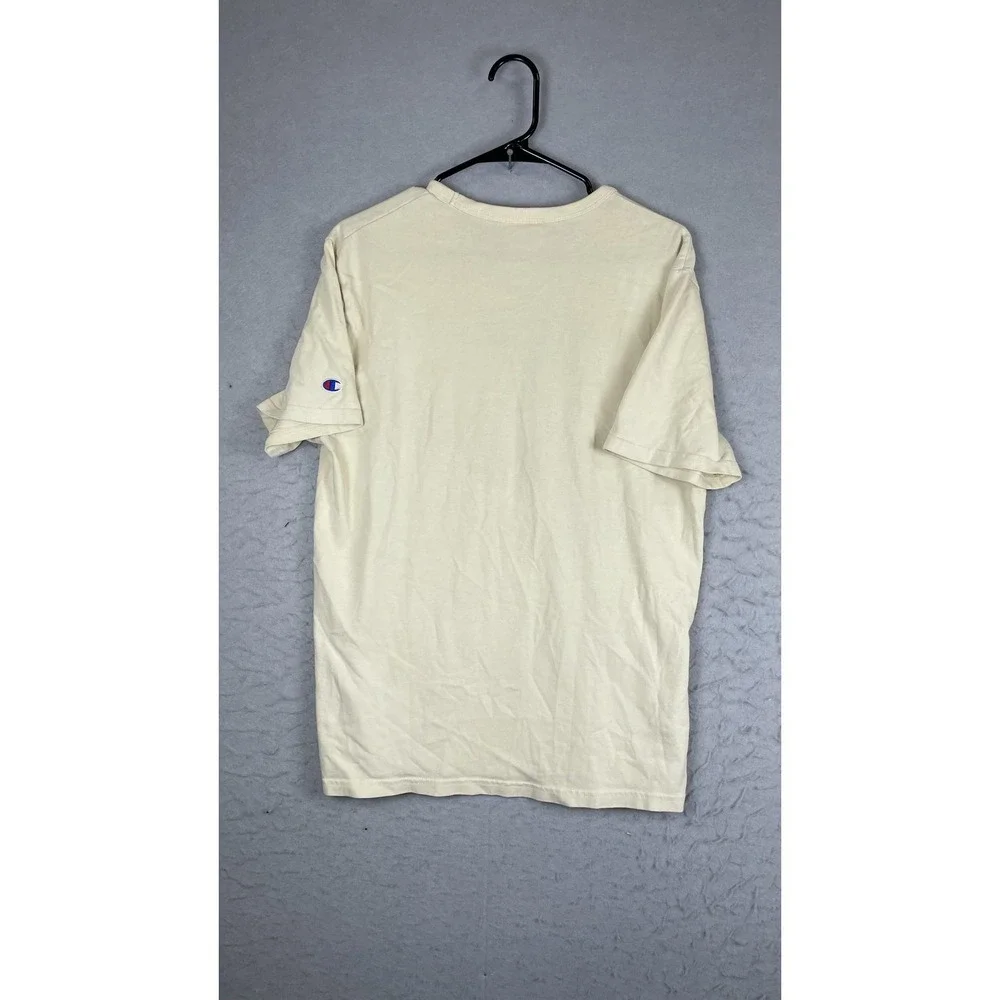 Champion Shirt Mens Medium Beige‎ Big C Logo Script Graphic Tee T-Shirt Casual - Picture 7 of 8